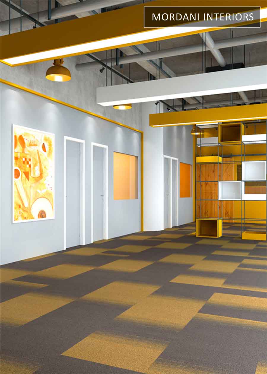 Grey & Yellow Topaz Heritage Carpet Tiles